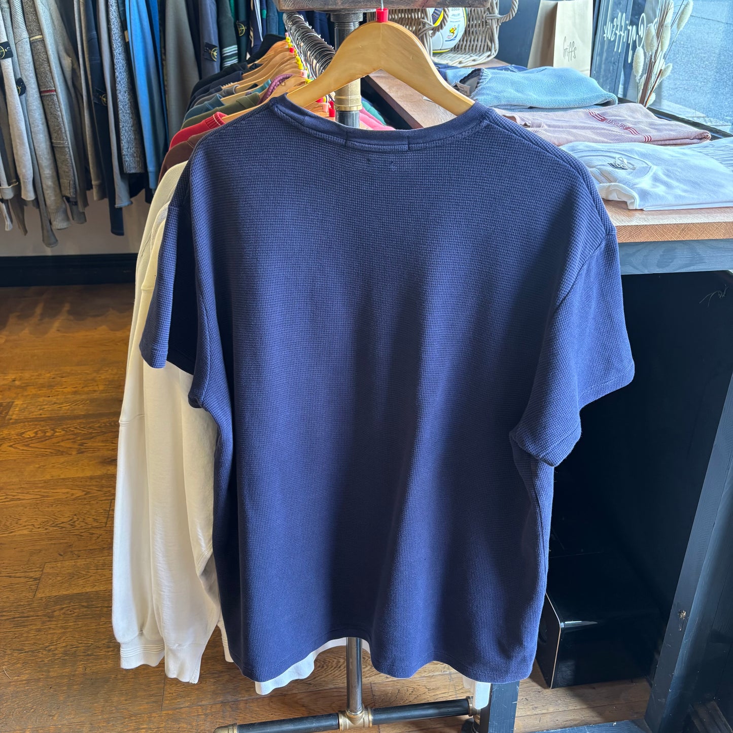 Palace Ralph Lauren FW18 Waffle Pocket T-Shirt Navy (Large)