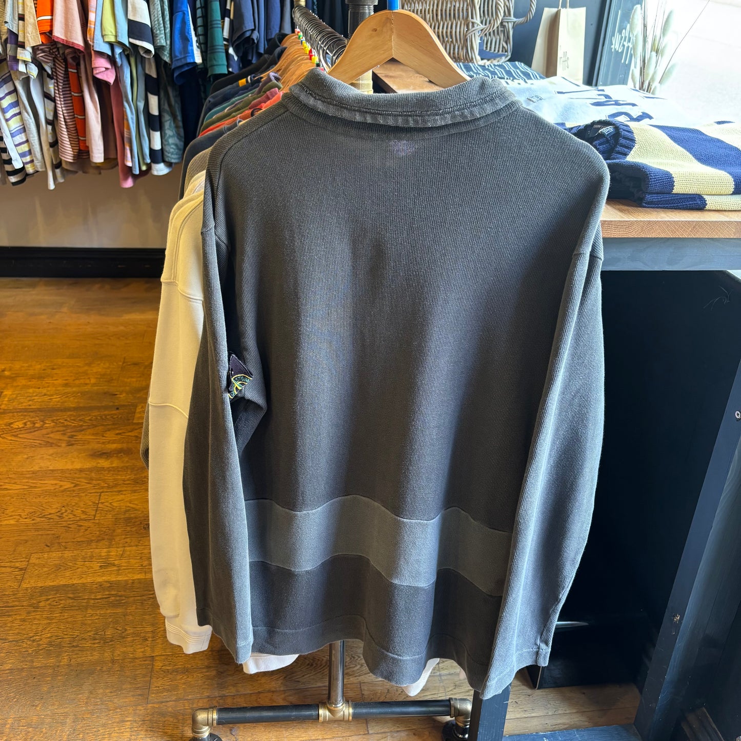 Stone Island A/W 1999 Quarter Button Jumper Grey (XXL)