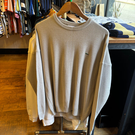 Lacoste Oversized Pullover Knit Jumper Cream (XL)