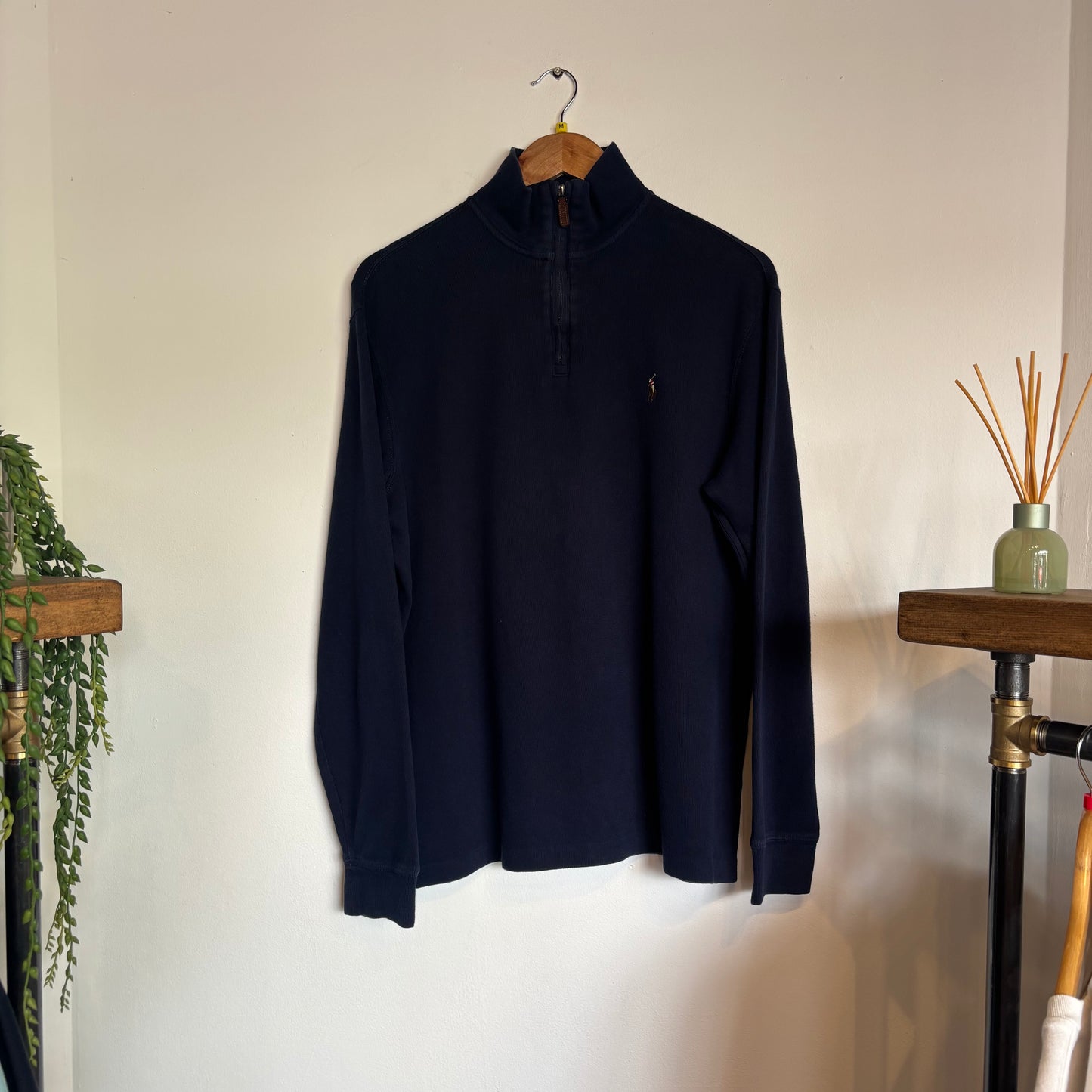 Ralph Lauren Quarter Zip Pullover Jumper Navy (Medium)
