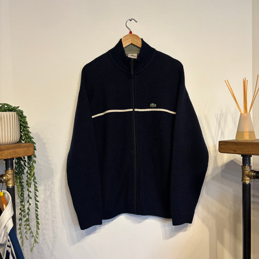 Lacoste Full Zip Knit Jumper Navy (Large)