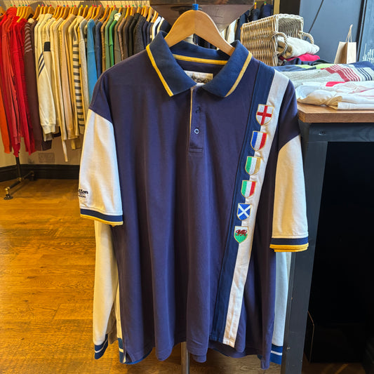 Cotton Traders Six Nations Polo Shirt Navy (XXL)
