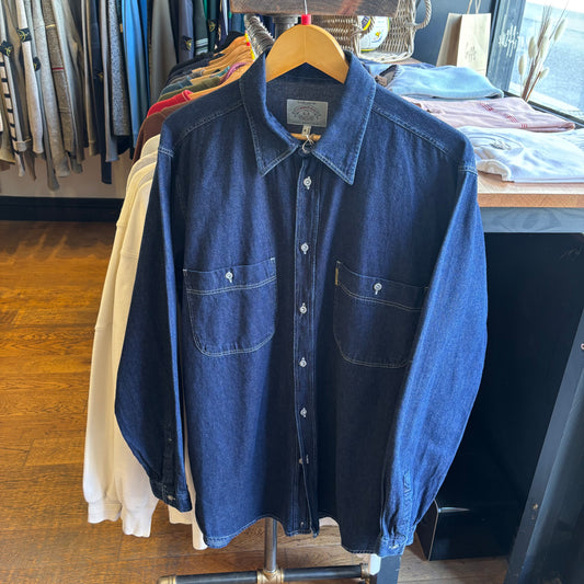 Armani Jeans 90s Denim Longsleeve Shirt Blue (Medium)