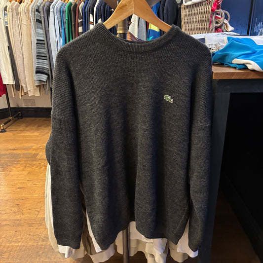 Lacoste Chunky Knit Jumper Grey (Large)