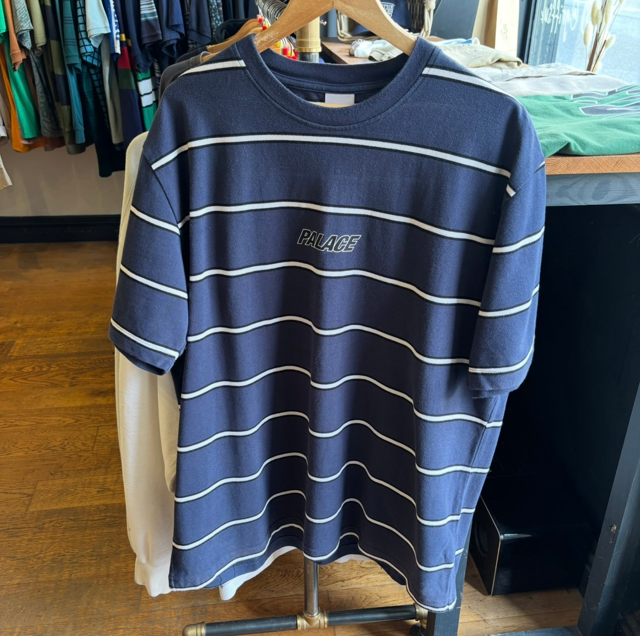 Palace SS24 Duo Stripe T-Shirt Navy (XL)