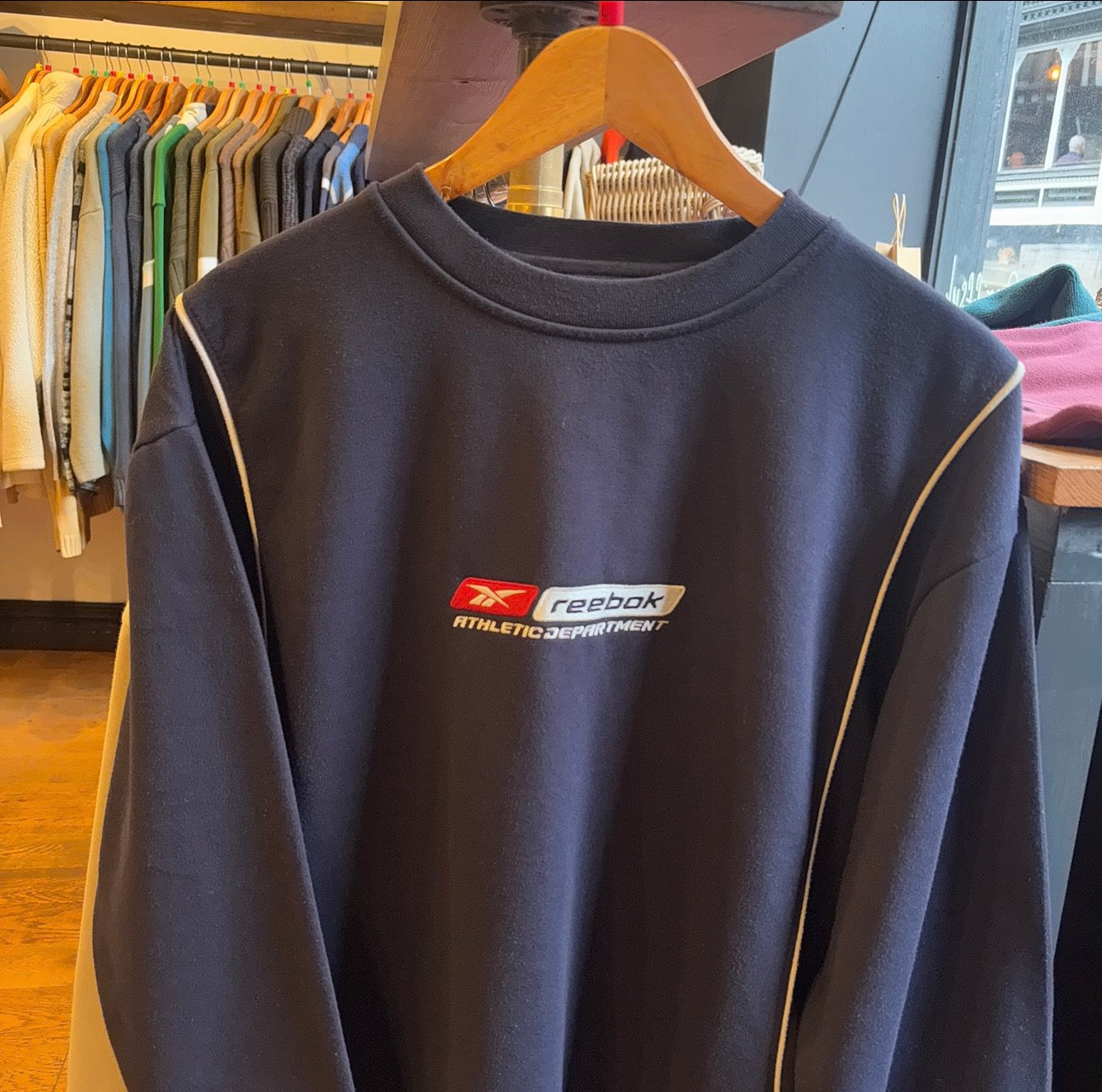 Reebok Athletic Department Oversized Sweatshirt Navy (Large)