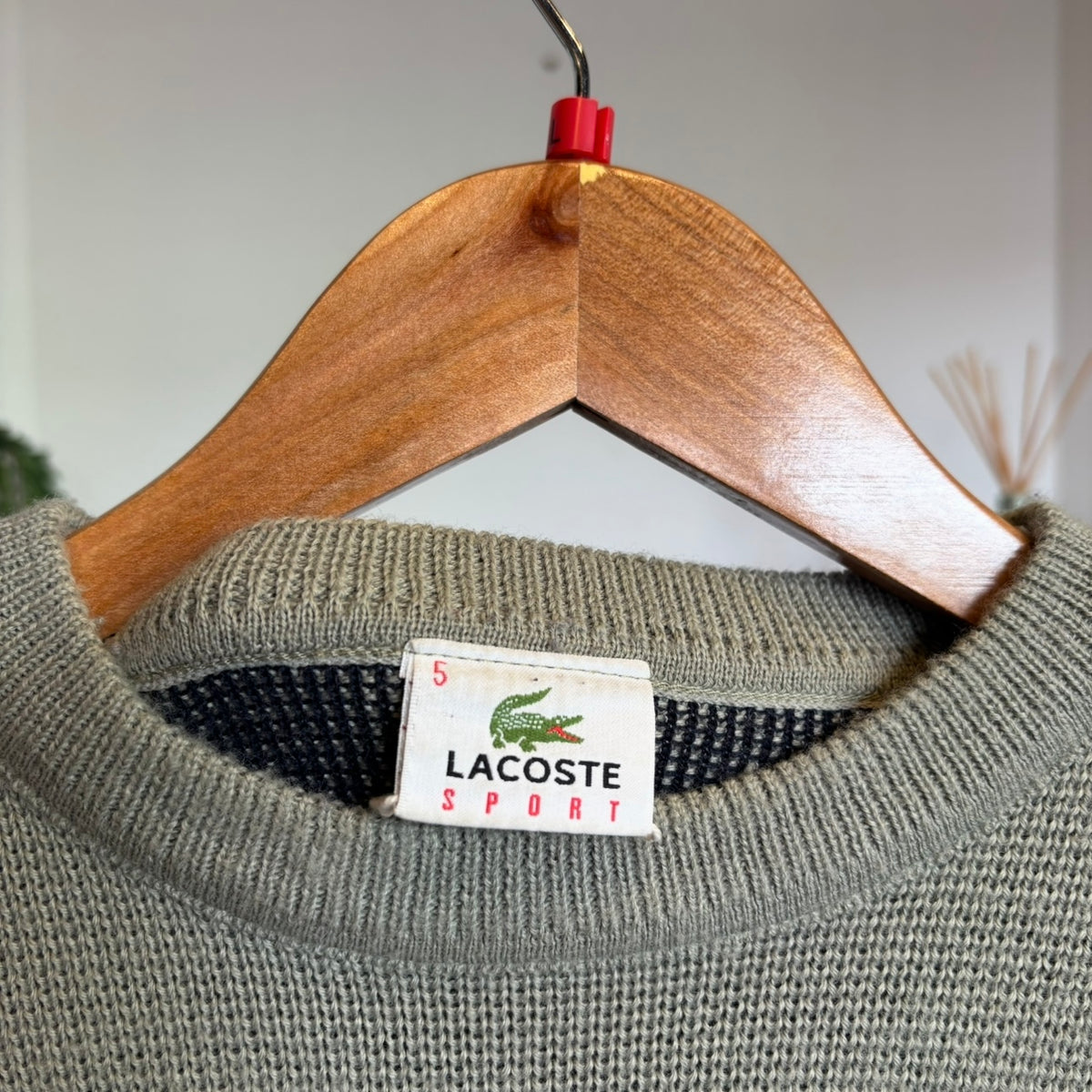 Lacoste Sport Stripe Pullover Knit Jumper Grey/ Beige (Large)