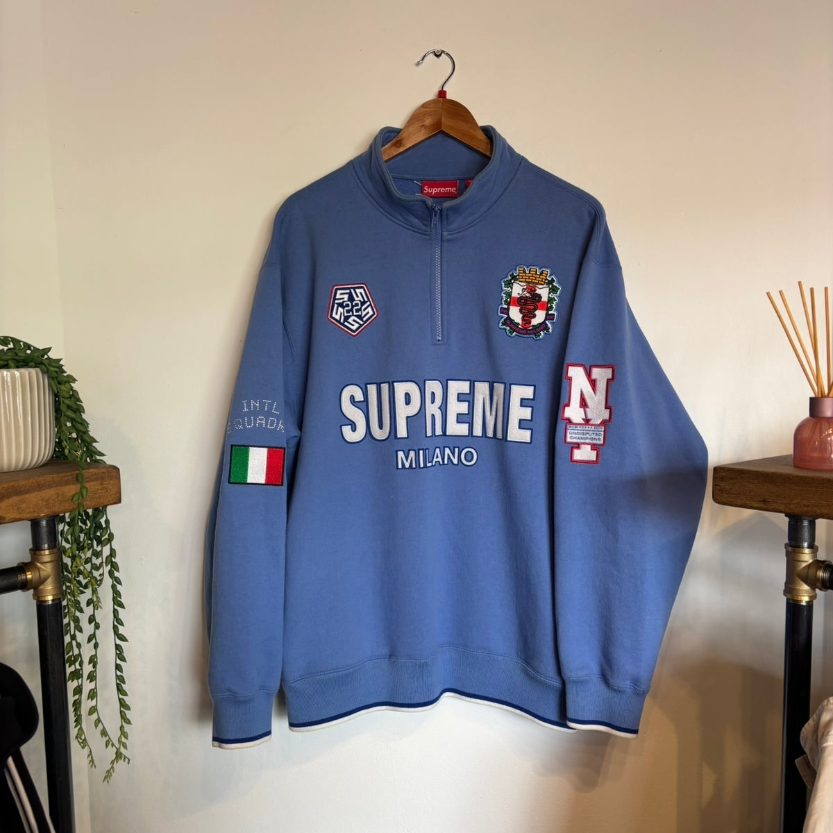 Supreme FW22 Milano Half Zip Pullover Blue (Large)
