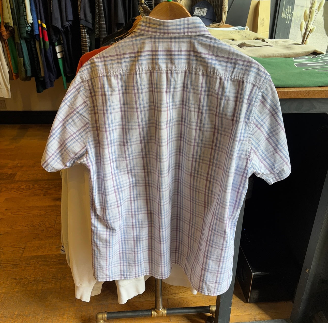 Yves Saint Laurent Plaid Shirt White (XL)