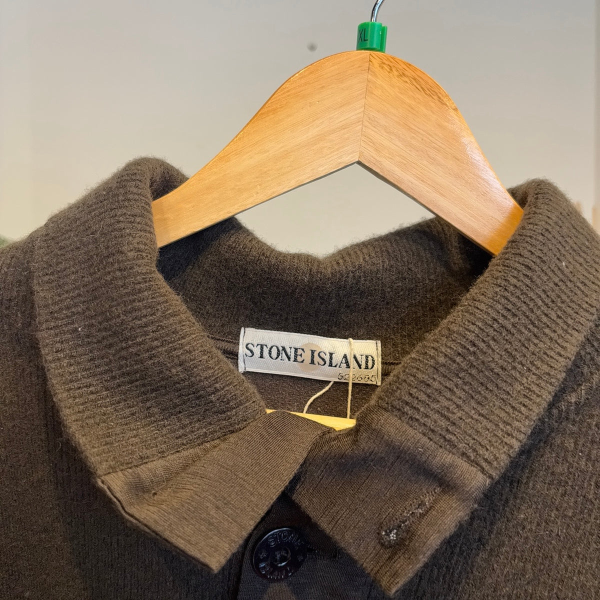 Stone Island A/W 2002 Quarter Button Jumper Brown (XL)