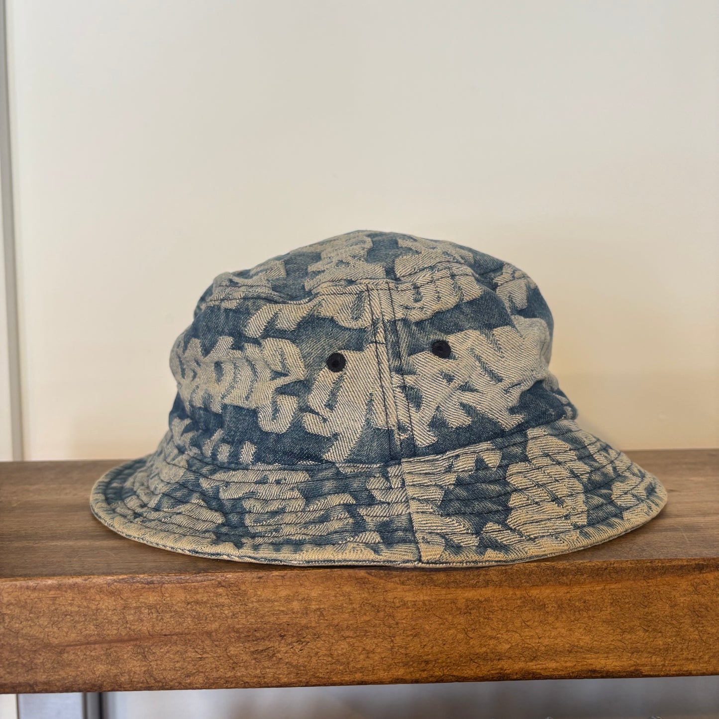 Supreme SS22 Fat Tip Jacquard Denim Crusher Hat Blue