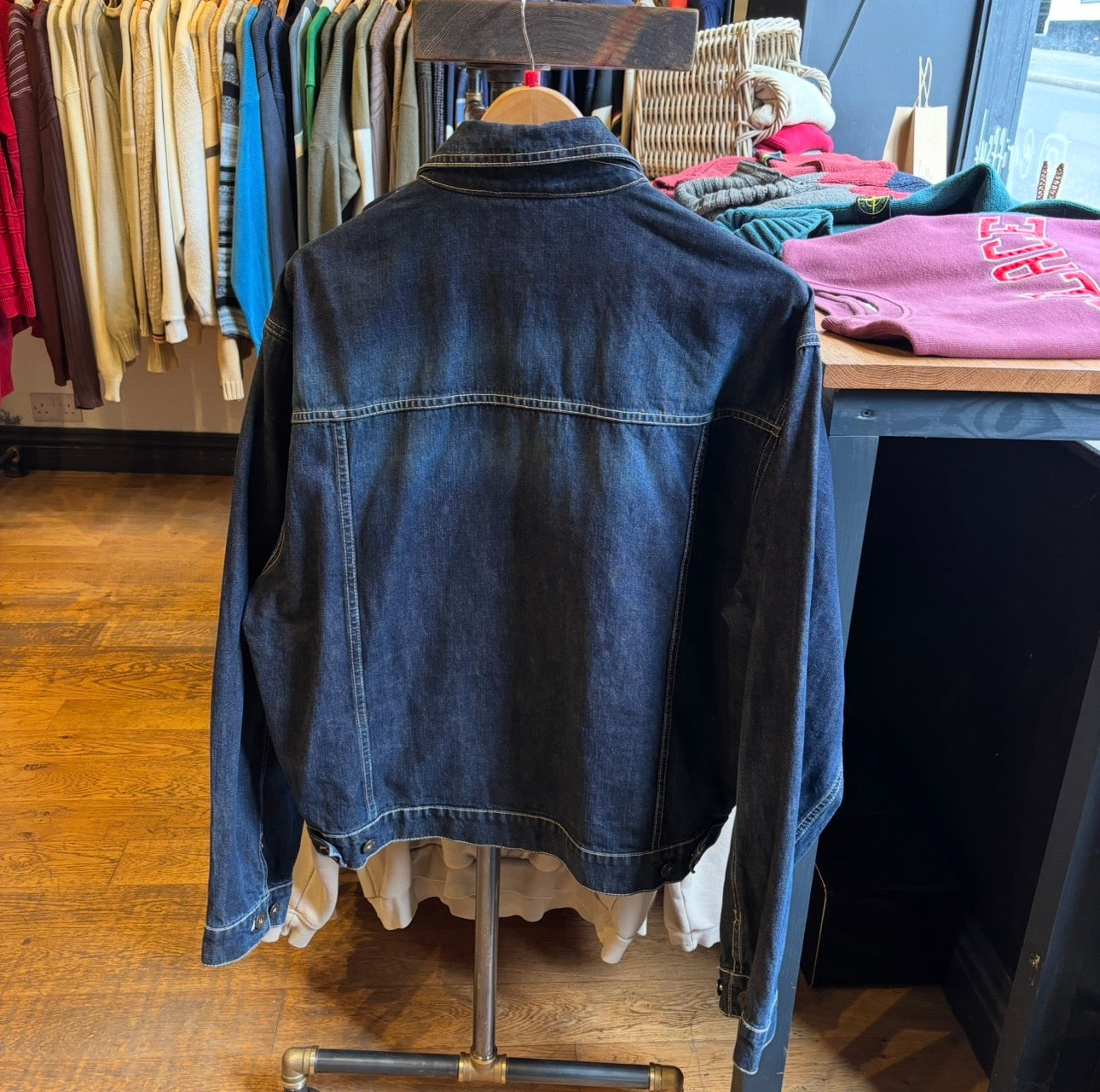 Timberland Weathergear Denim Button Up Jacket Navy (Large)