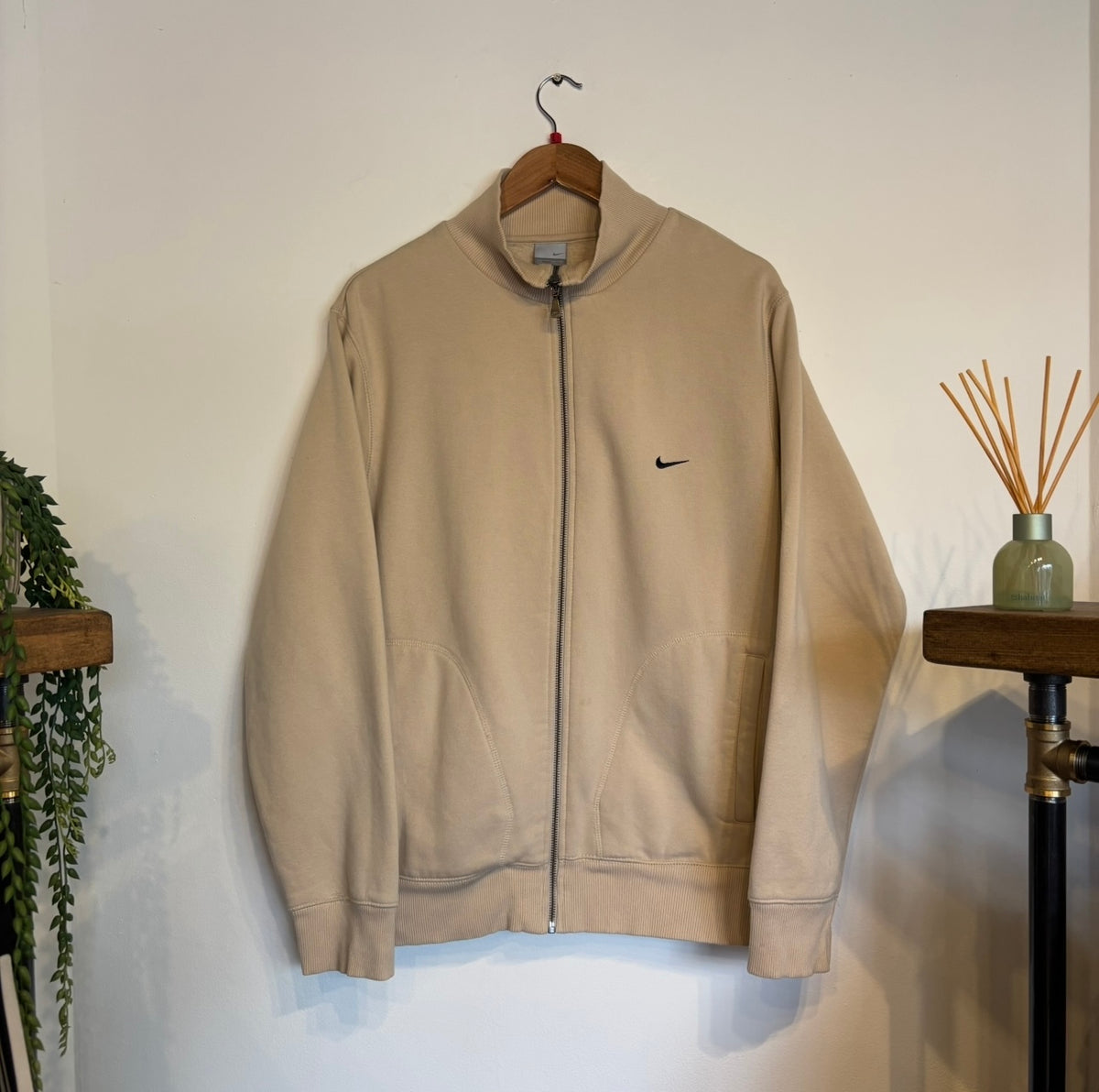 Nike Y2K Swoosh Full Zip Jumper Cream (Large)