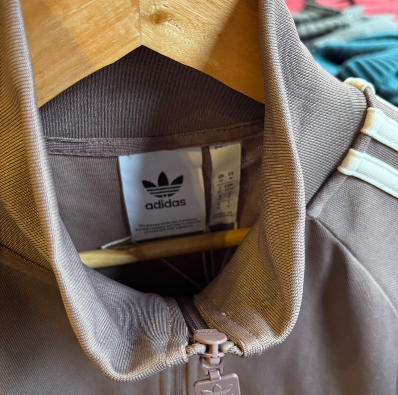 Adidas Zip Up Track Jacket Brown (Medium)