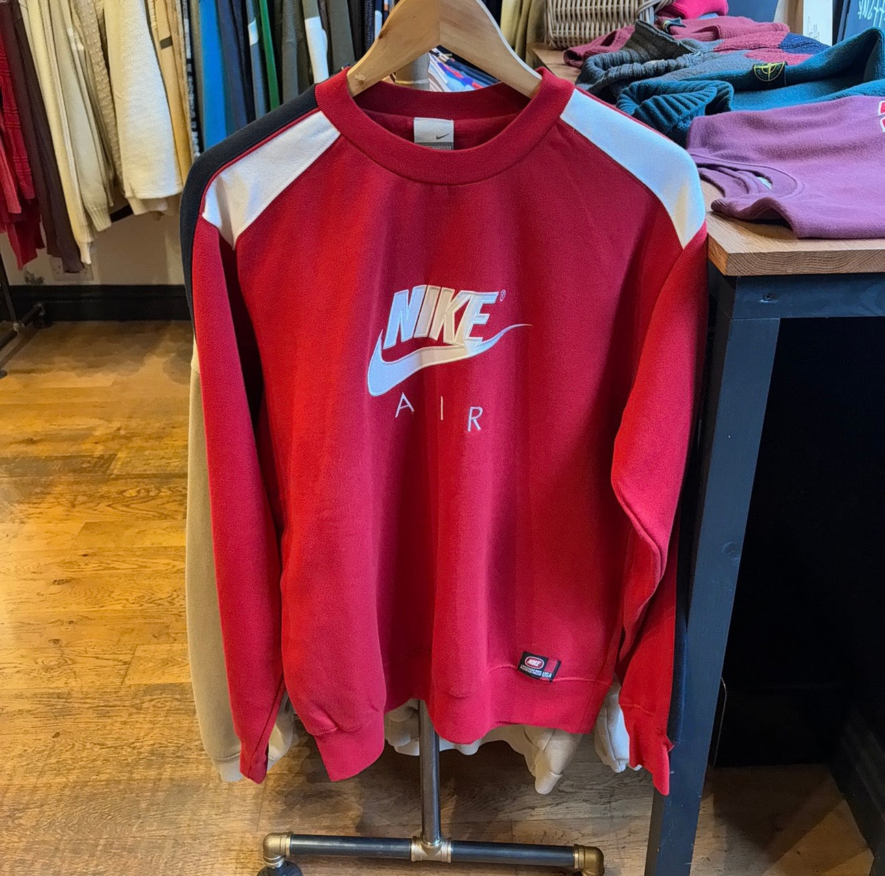 Nike Air Spellout Oversized Sweatshirt Red (Medium)
