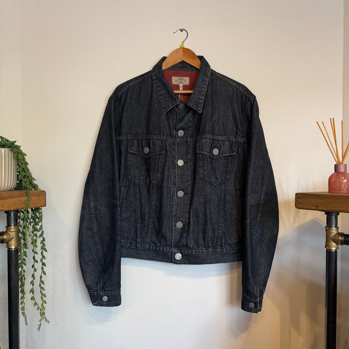 Armani Jeans 90s Button Up Denim Jacket Navy (Medium)