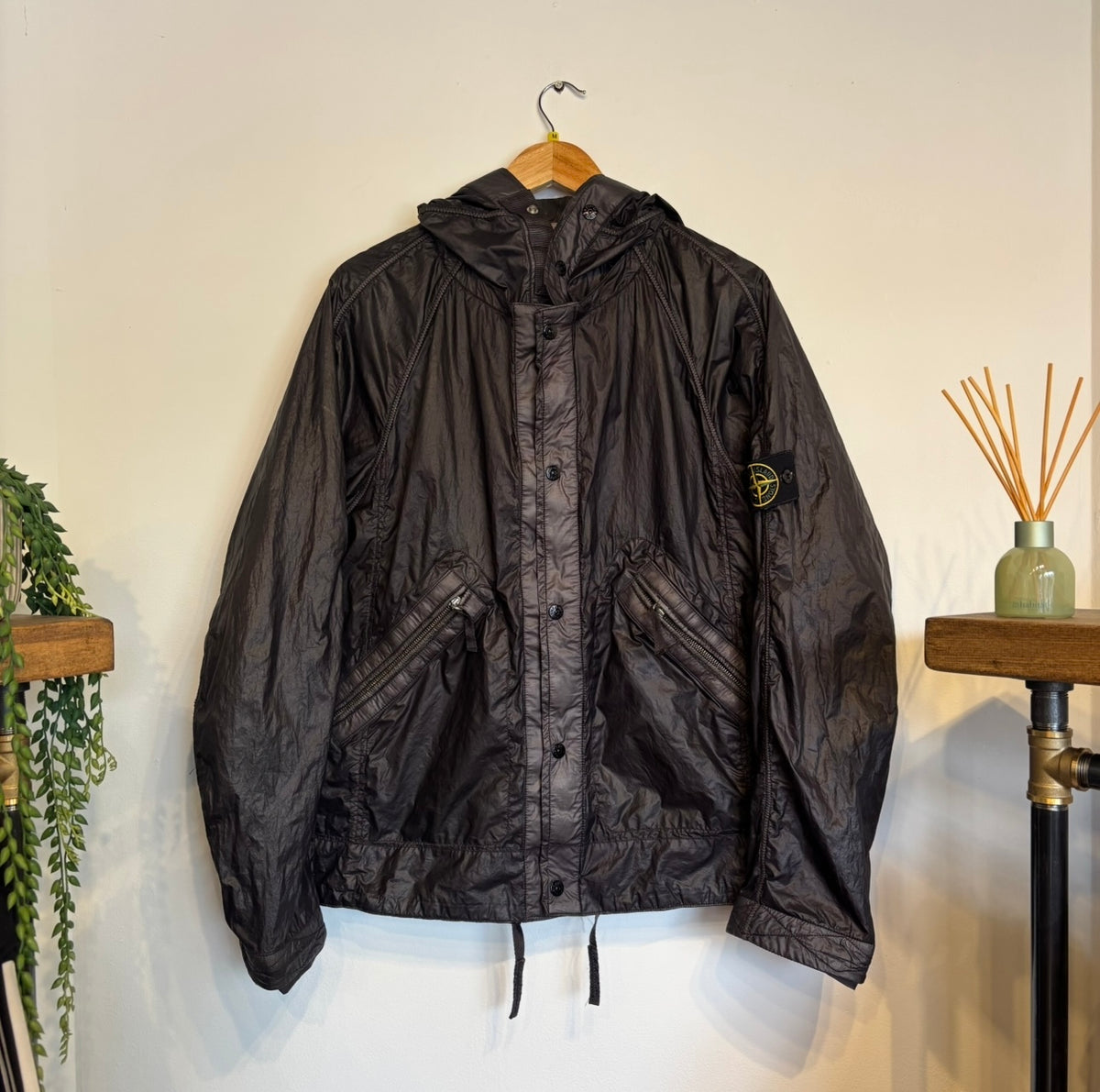 Stone Island S/S 2004 Nylon Metal Shimmer Jacket Black (Medium)