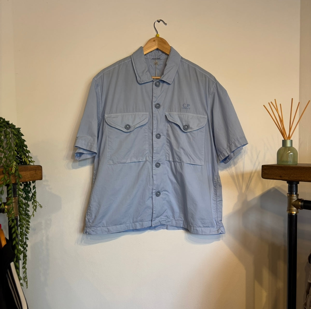 CP Company Popeline Button Shirt Light Blue (Medium)