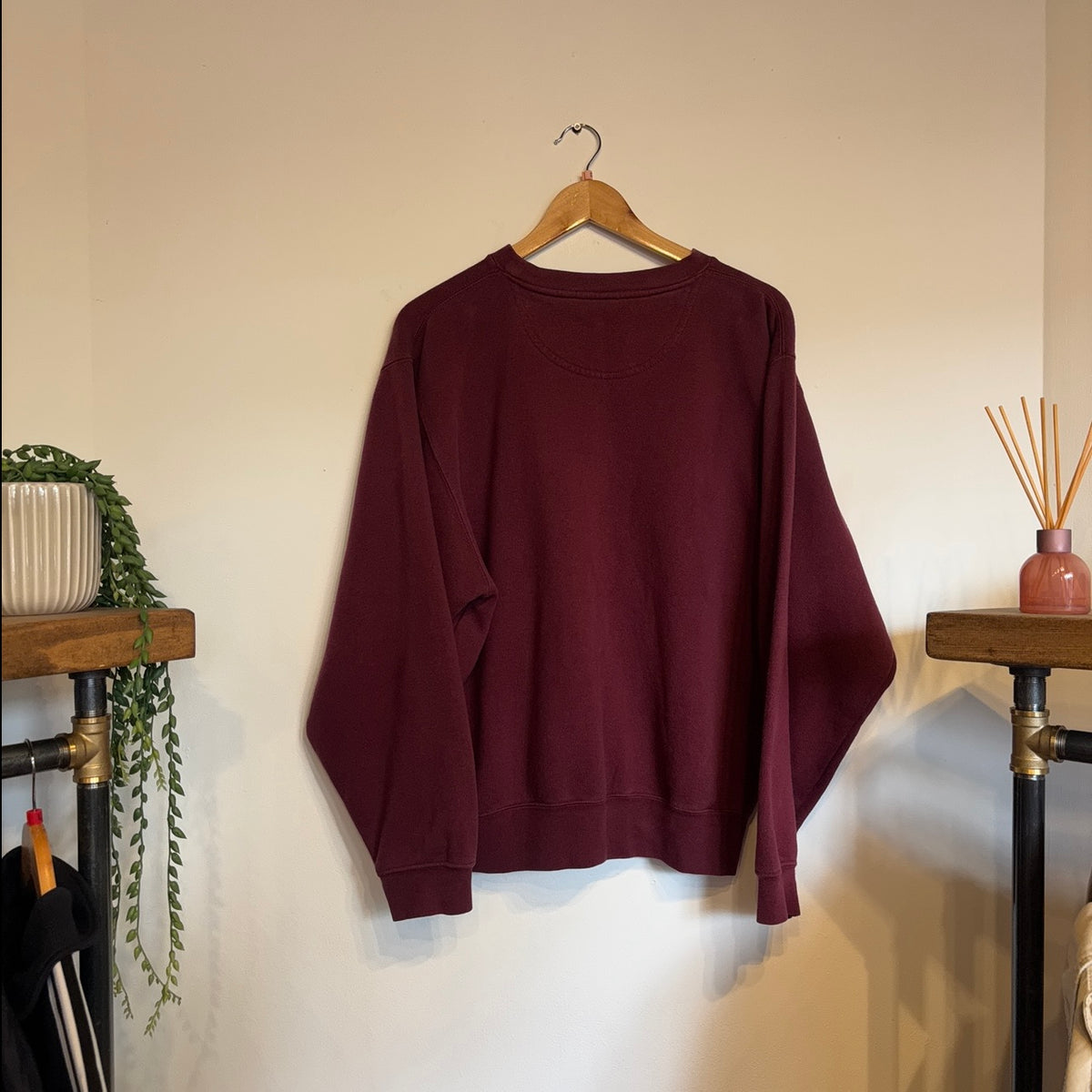 Nike Team Harvard Spellout Oversized Sweatshirt Burgundy (Small)
