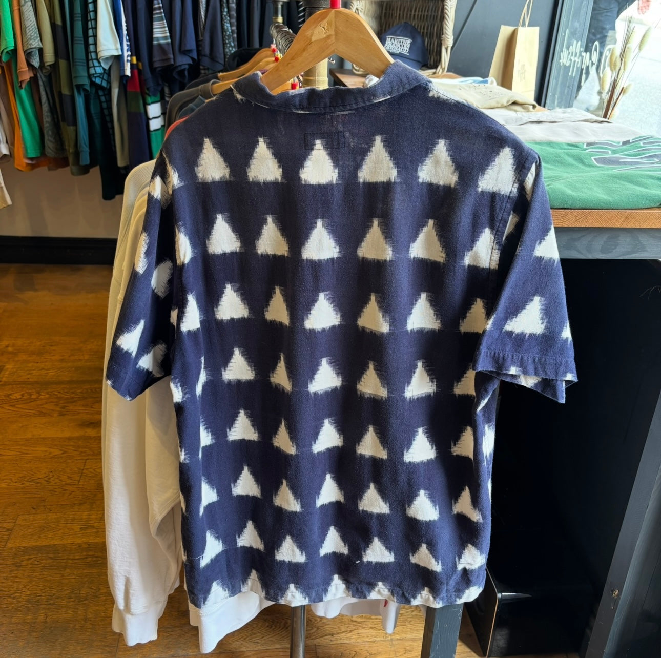 Universal Works Road Irate Arrow Shirt Navy (Large)