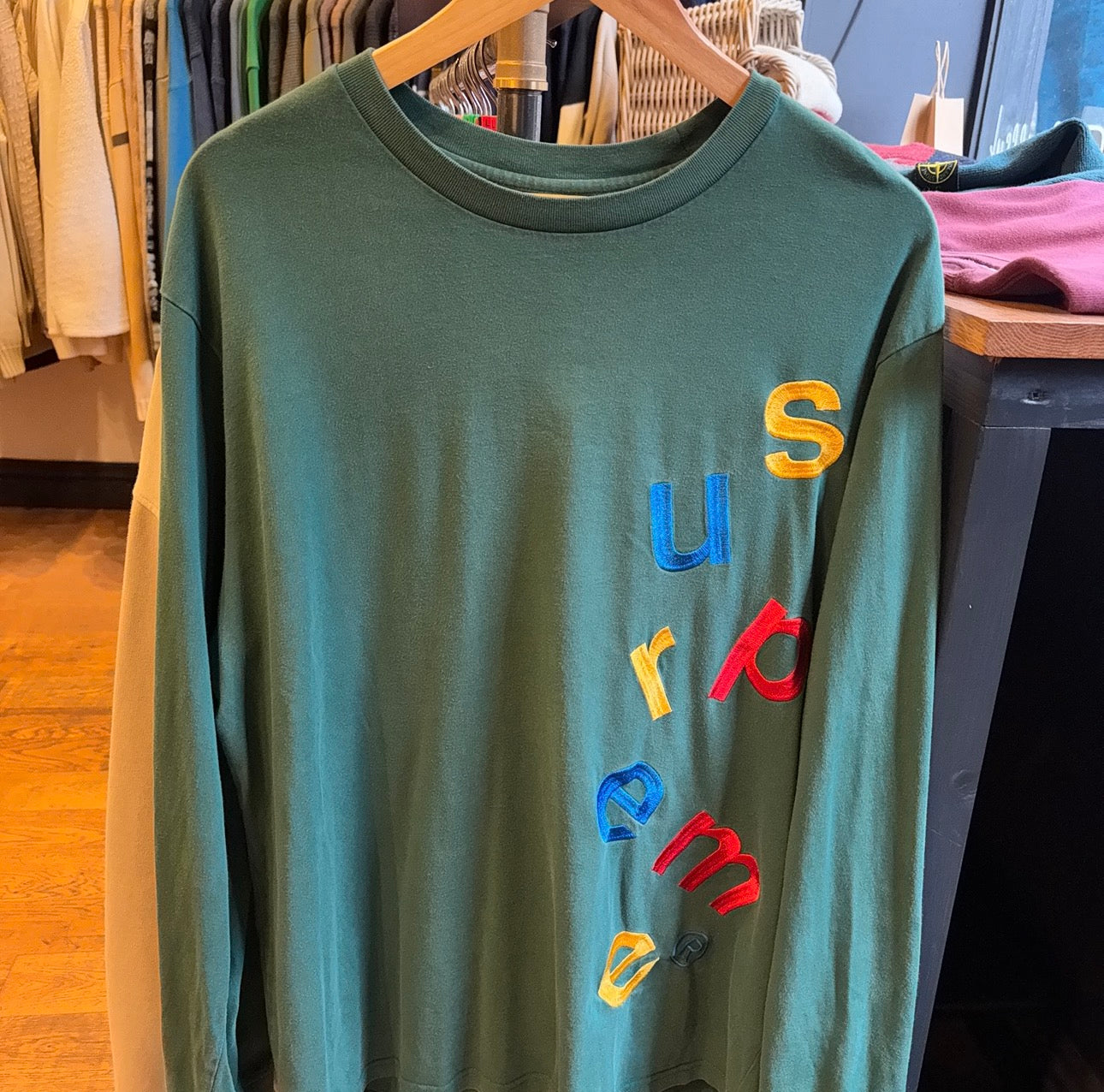 Supreme FW20 Scatter Logo Longsleeve T-Shirt Green (Large)