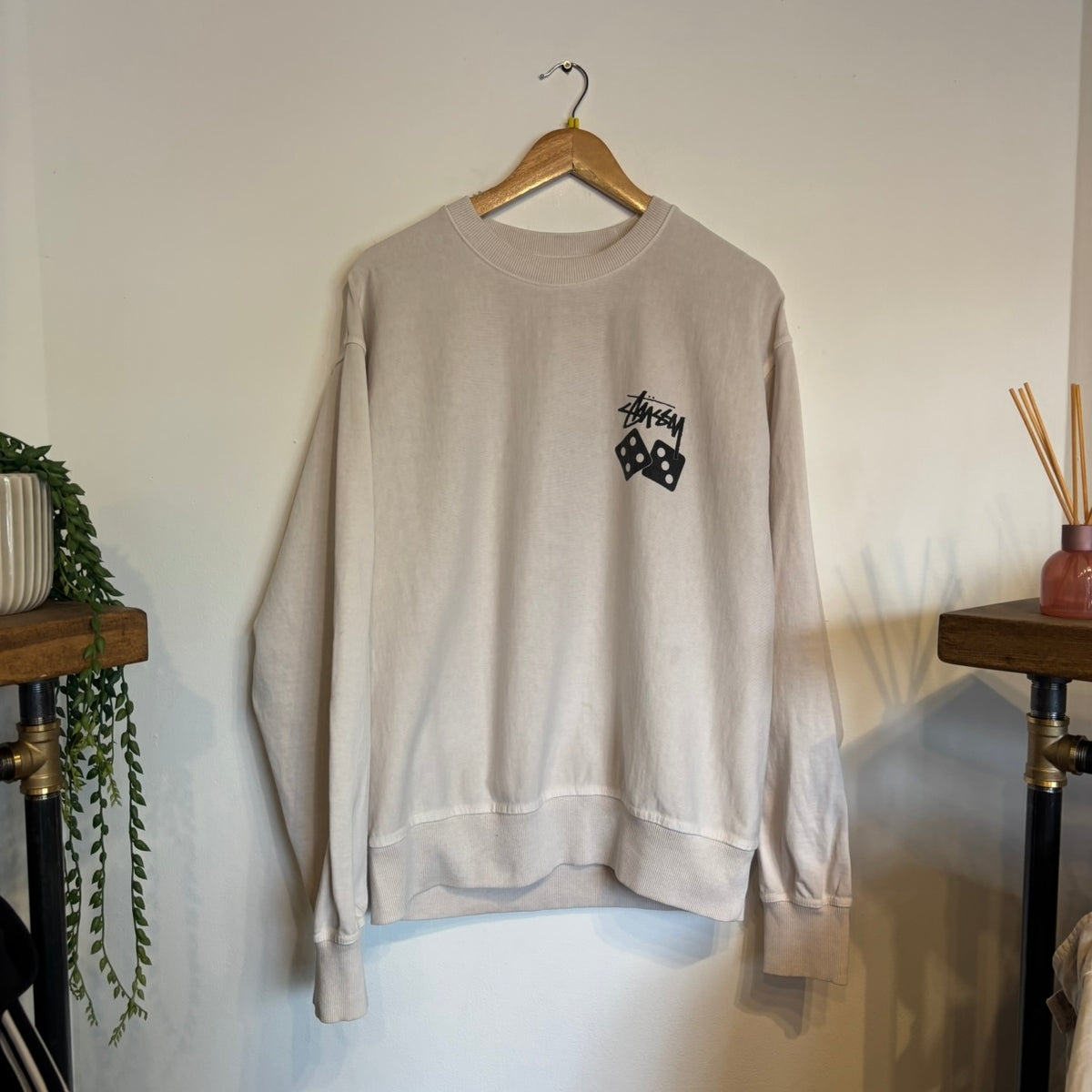 Stussy Dice Pigment Dyed Sweatshirt Natural (Medium)