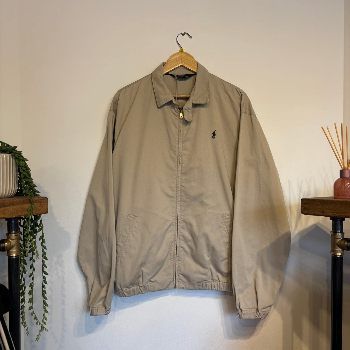 Ralph Lauren Harrington Zip Up Jacket Beige (Medium)