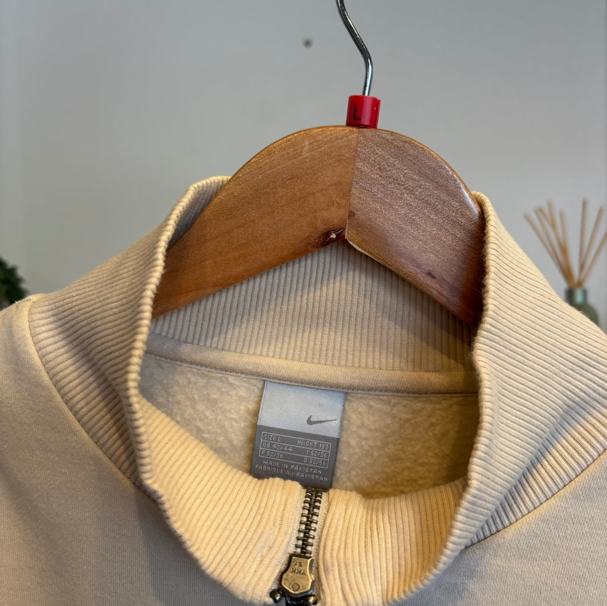 Nike Y2K Swoosh Full Zip Jumper Cream (Large)