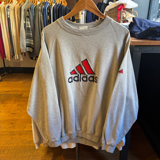 Adidas Spellout Oversized Sweatshirt Grey (XL)