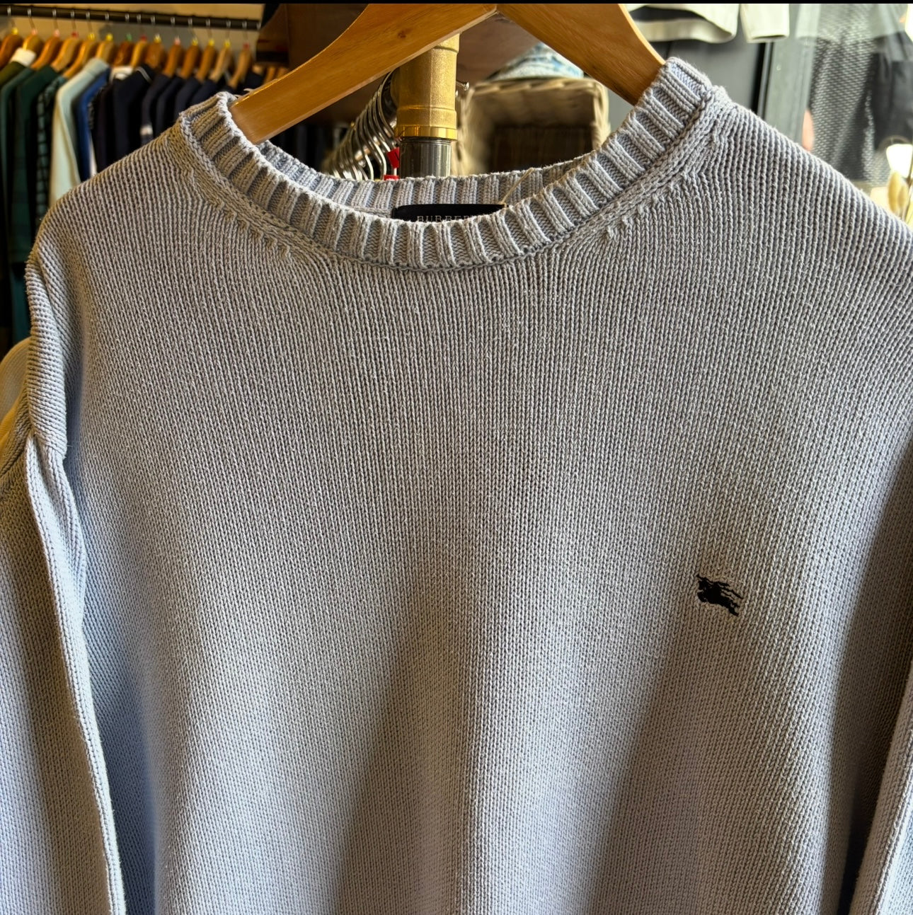 Burberry Pullover Knit Jumper Light Blue (XL)