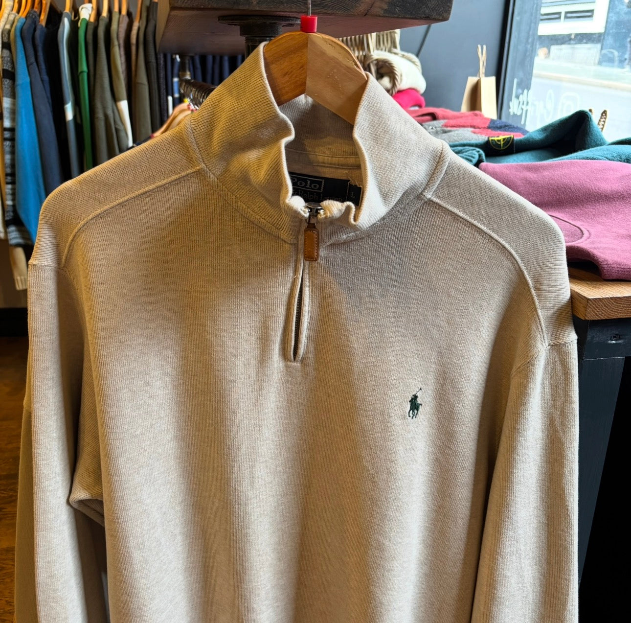 Ralph Lauren Pullover Quarter Zip Cream (Large)