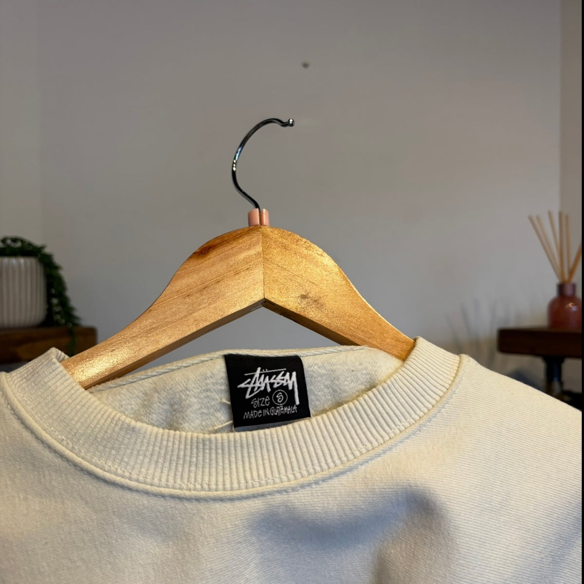 Stussy Property Of Crew Sweatshirt Cream (Small)