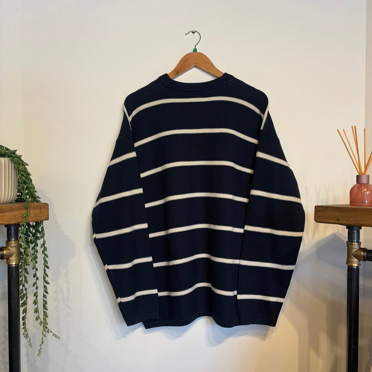 Lacoste Yachting Stripe Pullover Knit Jumper Navy (XL)