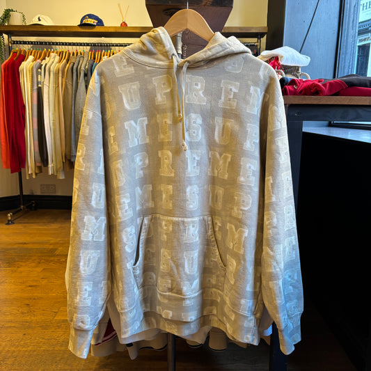Supreme FW20 Blocks Spellout Hoodie Beige (Large)