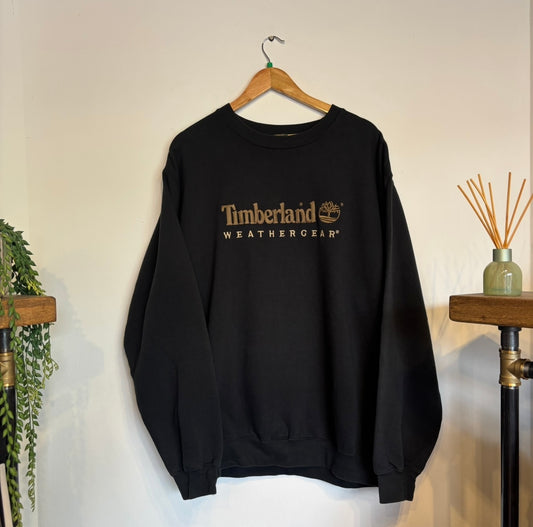 Timberland Weathergear Spellout Oversized Sweatshirt Black (XL)