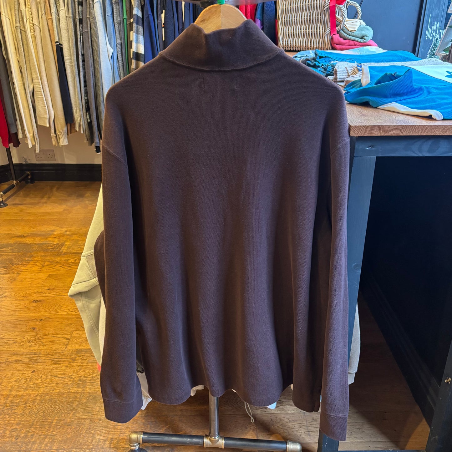 Ralph Lauren Quarter Zip Jumper Brown (XL)