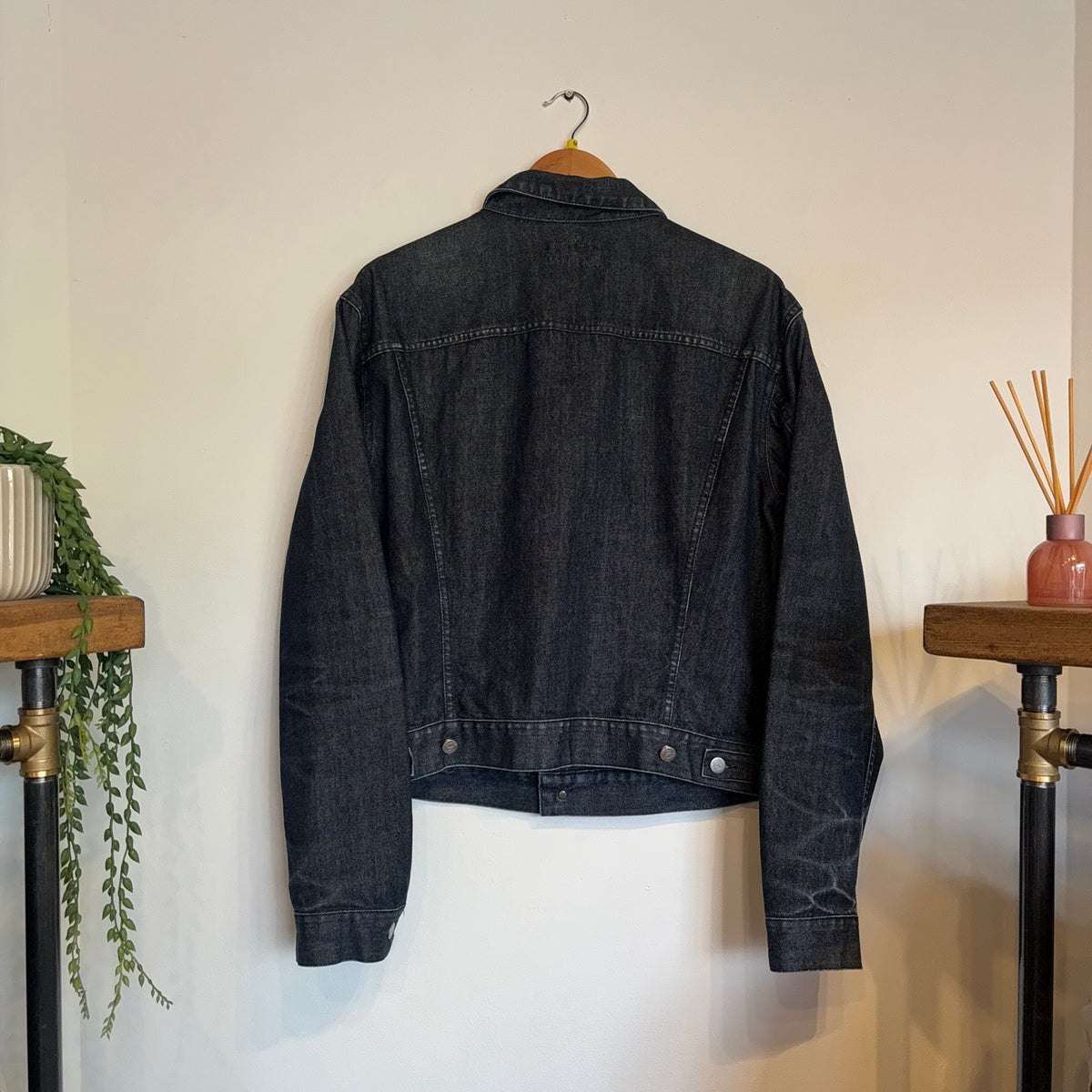 Armani Jeans 90s Button Up Denim Jacket Navy (Medium)
