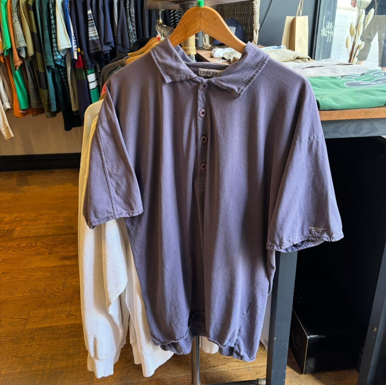 Stone Island Marina S/S 1996 Polo Shirt Blue (XL)