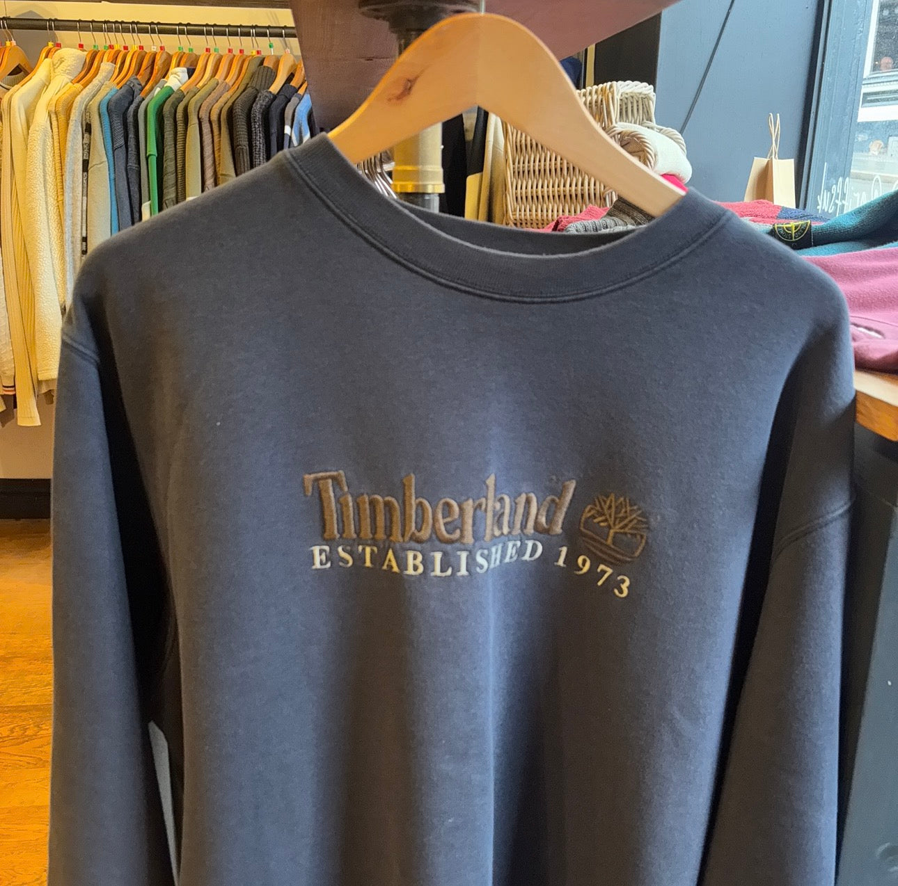 Timberland Weathergear Spellout Oversized Sweatshirt Navy (XL)