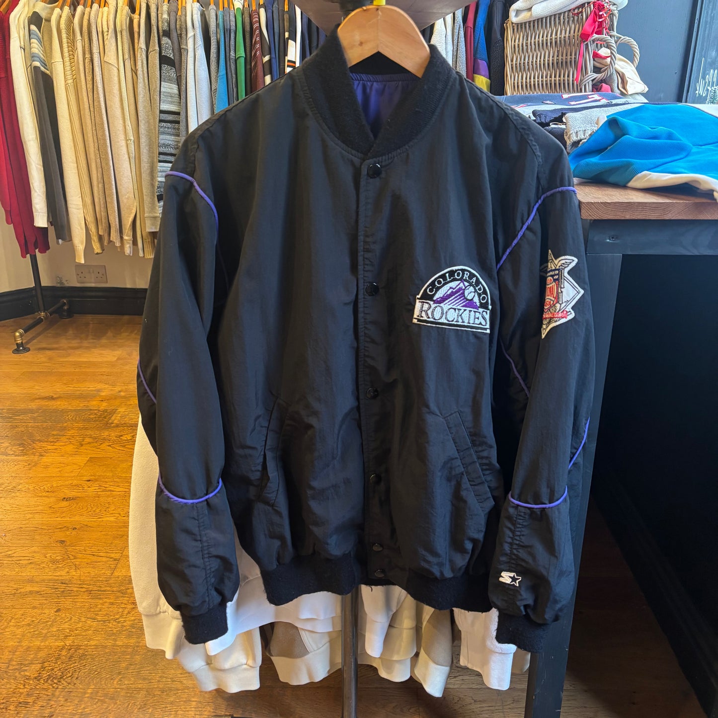 Starter 90s Colorado Rockies Jacket Black (Medium)