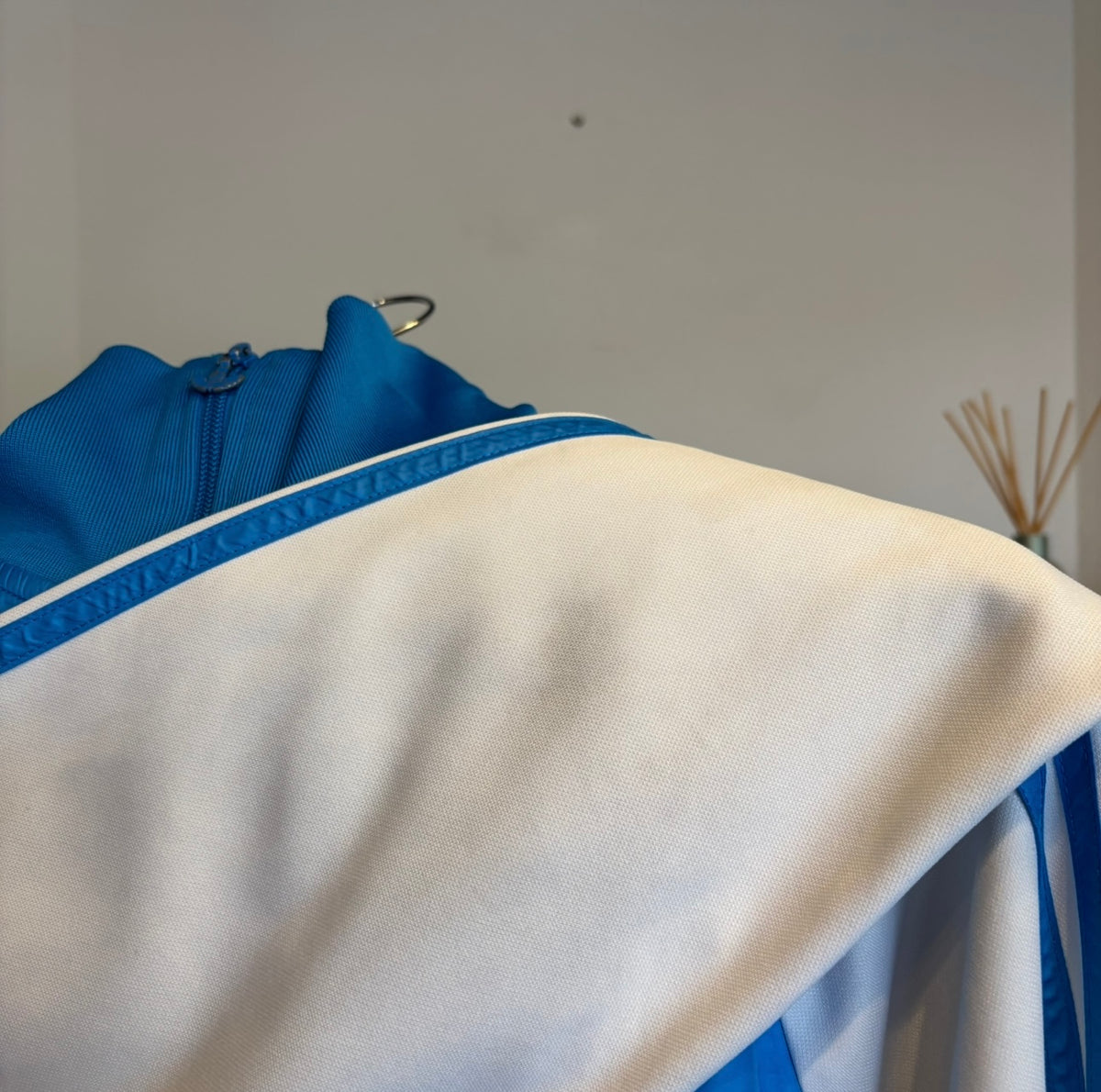 Adidas Zip Track Jacket White/ Blue (XL)