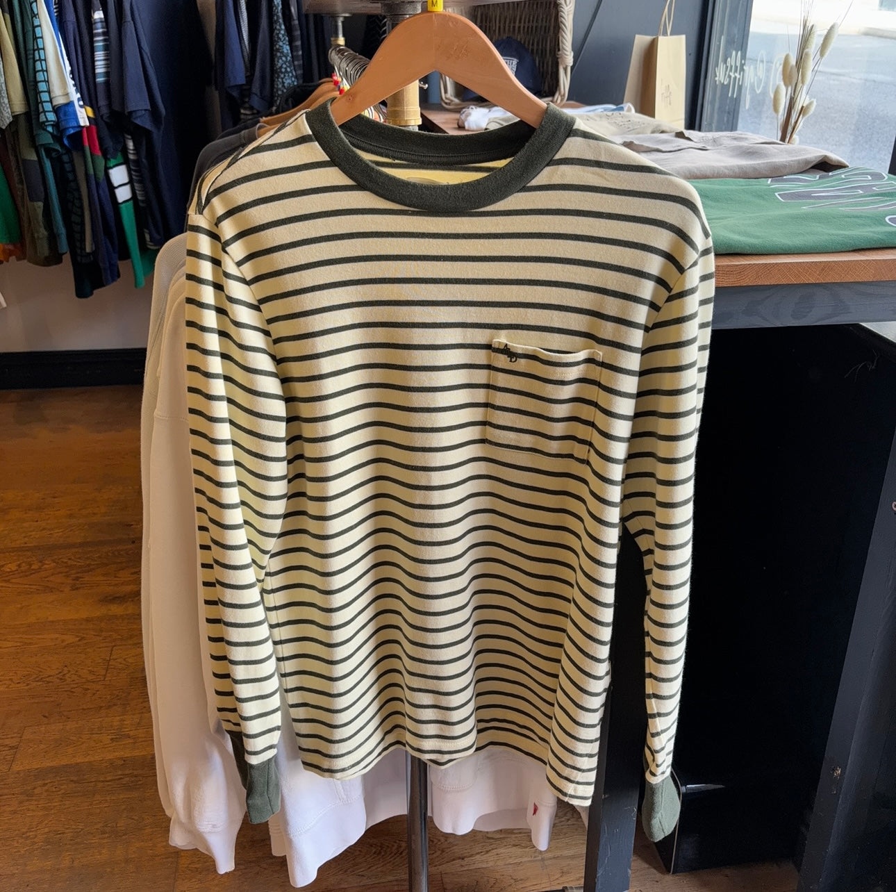 Aime Leon Dore Striped Longsleeve T-Shirt Yellow/ Green (Medium)