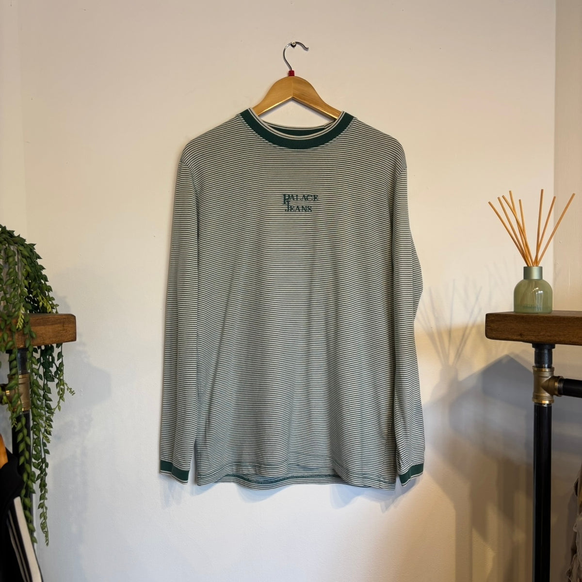 Palace Jeans FW17 Stripe Longsleeve T-Shirt Green (Large)