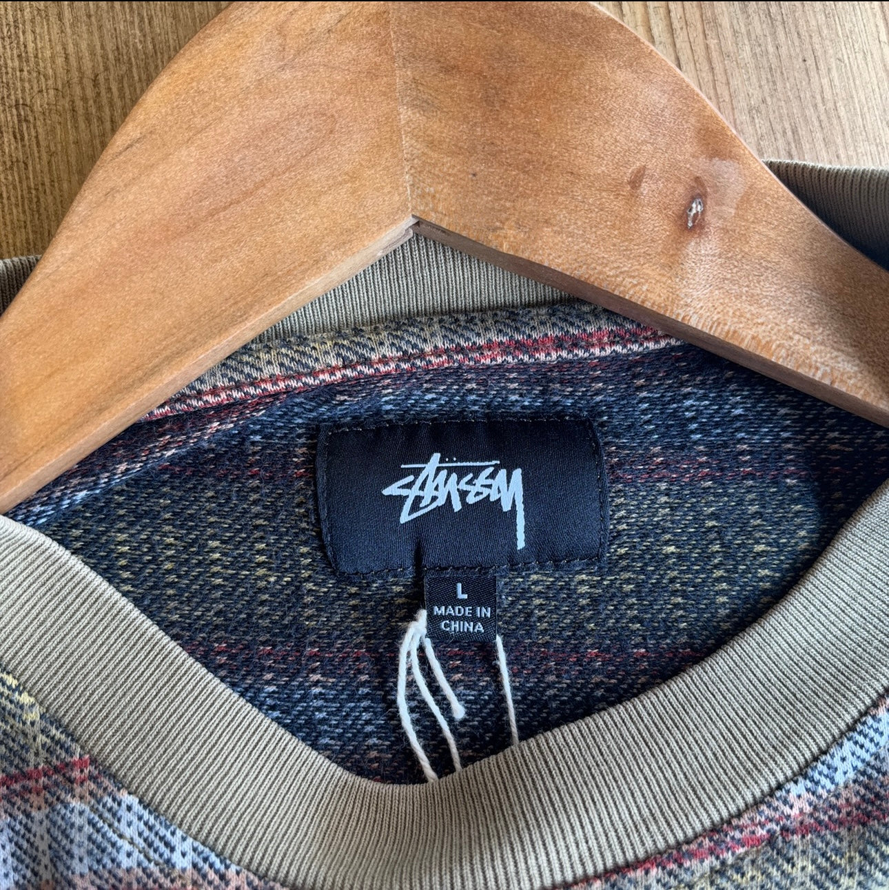 Stussy Ombre Stripe Pocket T-Shirt Beige (Medium)