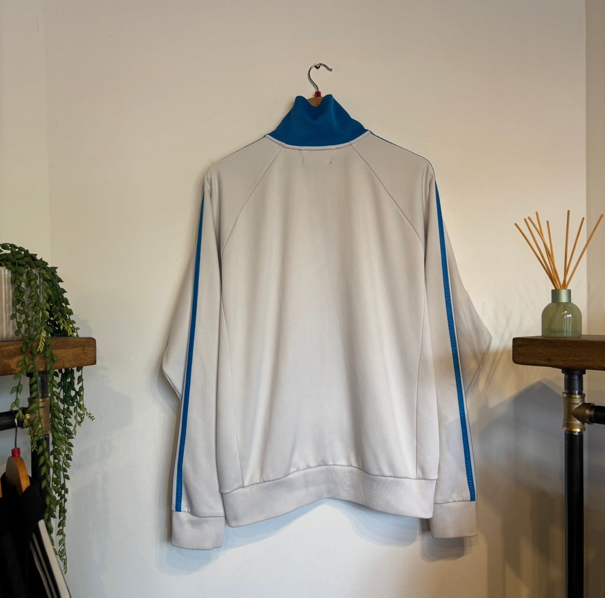 Adidas Zip Track Jacket White/ Blue (XL)