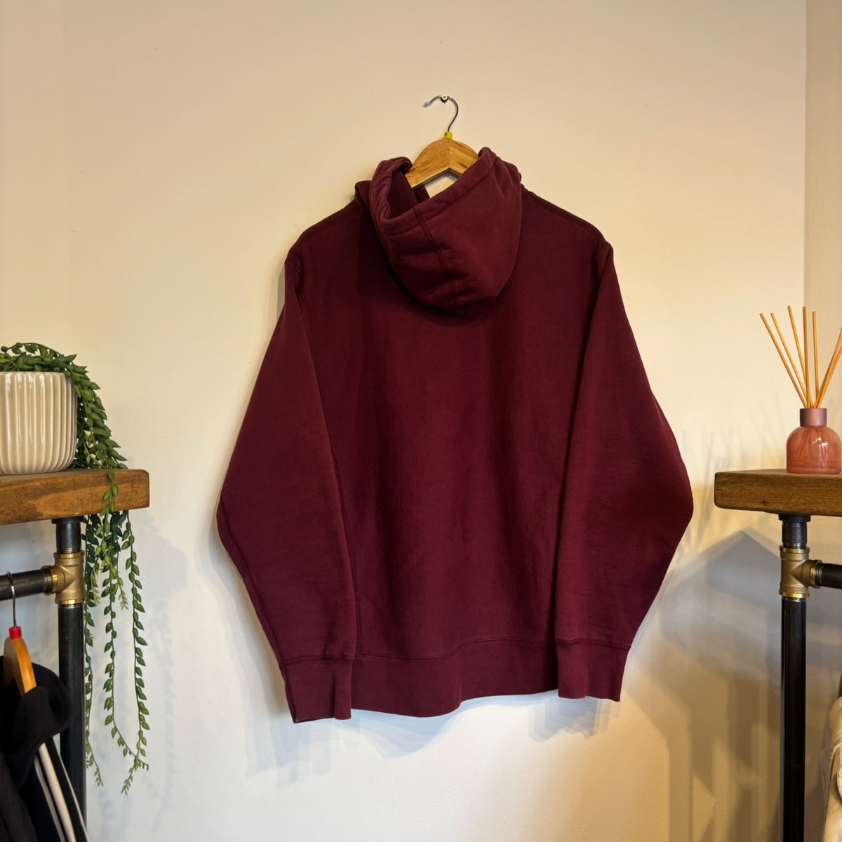 Supreme FW17 Brush Logo Hoodie Burgundy (Medium)