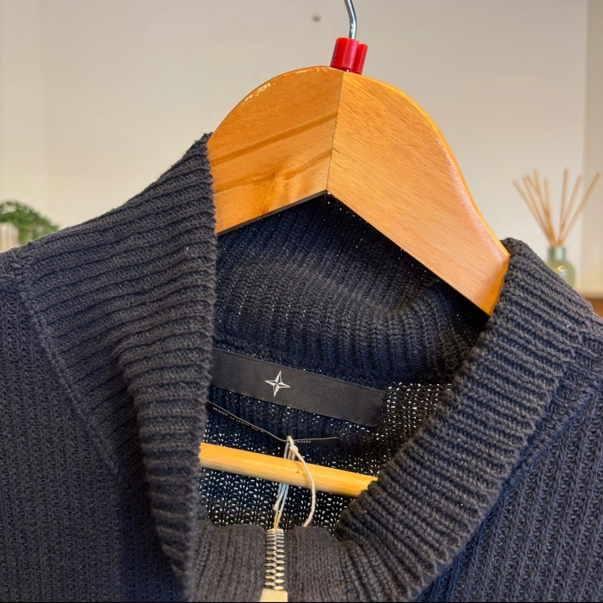 Stone Island Denims S/S 2003 Full Zip Knit Jumper Navy (XL)