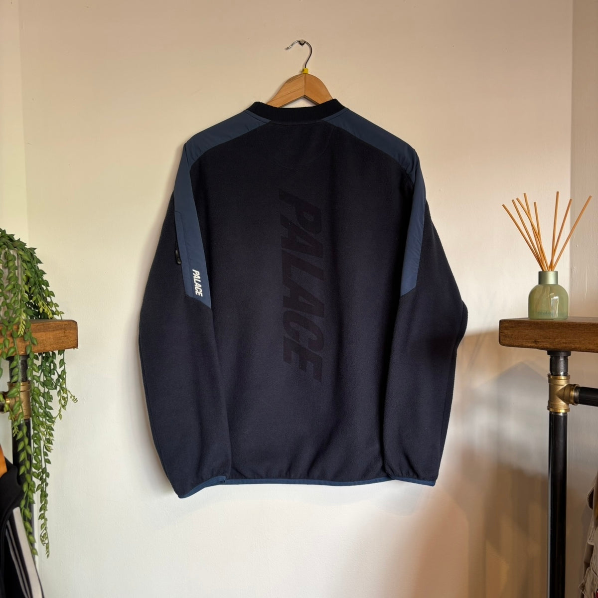Palace FW19 100 Series Polartec Lazer Crew Fleece Navy (Medium)