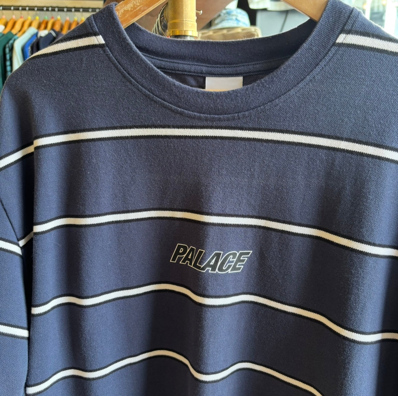 Palace SS24 Duo Stripe T-Shirt Navy (XL)
