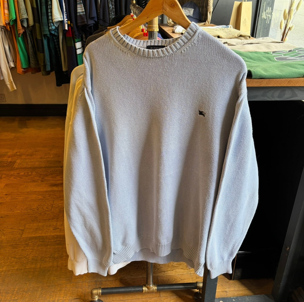 Burberry Pullover Knit Jumper Light Blue (XL)